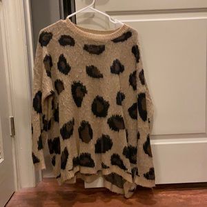 Animal print over-sized sweater